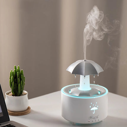 Humidificador de aromaterapia con forma de gota de lluvia giratoria creativa - Nube de niebla colorida