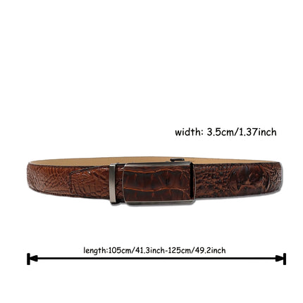 Ceinture en cuir de luxe pour homme avec boucle automatique – Motif crocodile