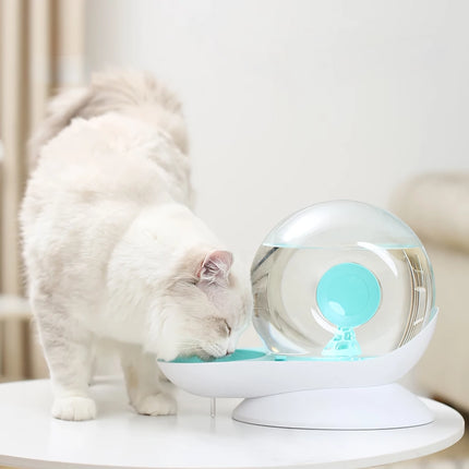 Fuente de agua automática para mascotas con forma de caracol de 2,8 l para gatos y perros