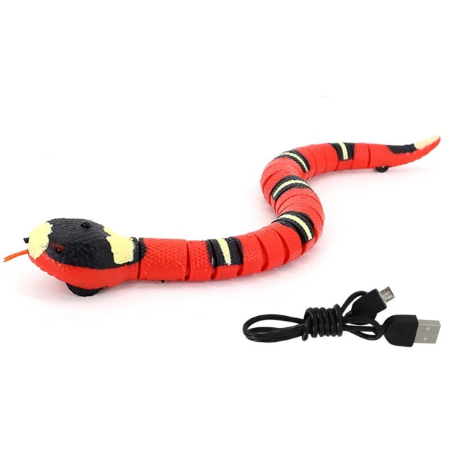 Juguete de serpiente con sensor inteligente y recargable por USB para gatos y perros