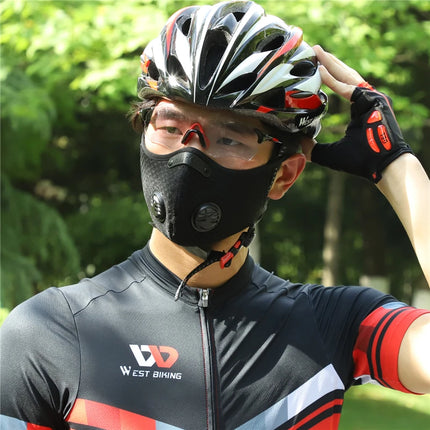 Mascarilla facial anticontaminación para ciclismo con filtro de carbón activado