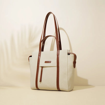 Sac fourre-tout tendance en coton et lin de grande capacité pour femme