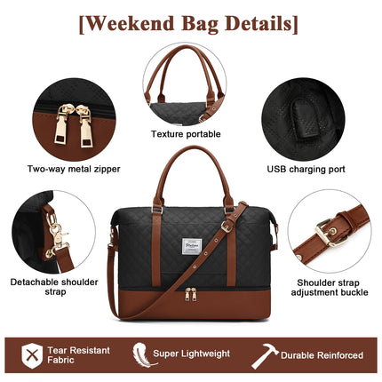 Women's Large Weekender Bag with Shoe Compartment