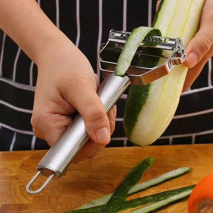 Éplucheur de légumes à double tête en acier inoxydable