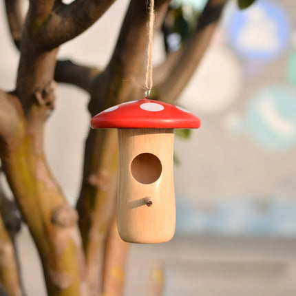 Charmant nid de colibri en bois pour jardin extérieur