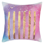 4pcs 18x18in / Vertical gold stripes