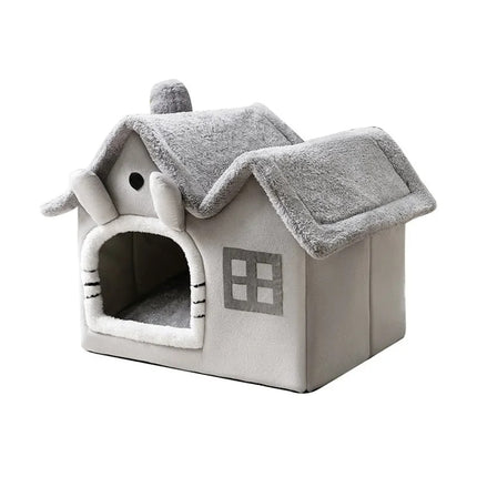 Casa para gatos plegable y cálida para el invierno: cama para mascotas pequeñas