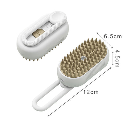 Brosse de toilettage électrique 3 en 1 pour chat avec fonction vapeur, massage et peigne