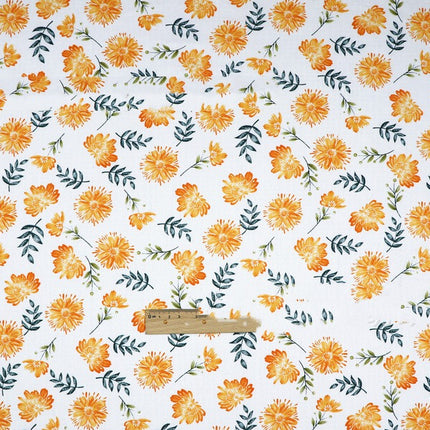 Plant Flowers Small Clear Floral Cotton Fabric - Wnkrs