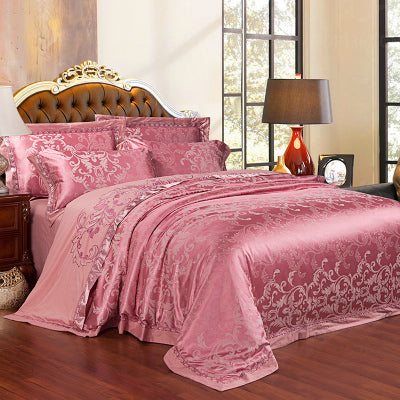 Ice Silk Jacquard European Luxury High-end Linen And Cotton Bedding Set - Wnkrs