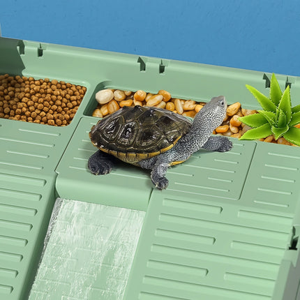 Bac à tortues brésilien avec plate-forme de séchage - Aquarium anti-fuite