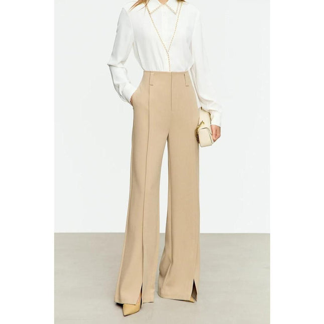 Winter Casual High-Slit Wide Leg Trousers for Women