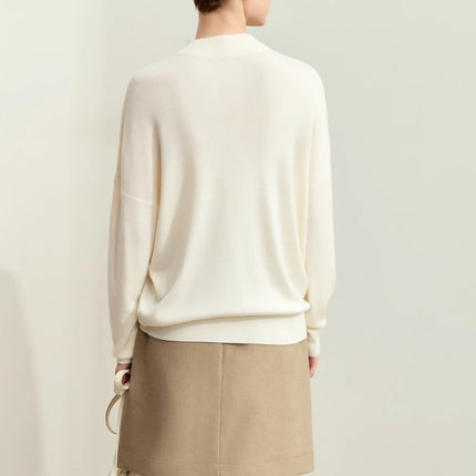 Pull ample asymétrique à manches tombantes pour l'automne