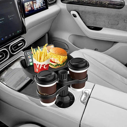 Rotatable Car Cup Holder Tray with Cell Phone Slot Multifunctional Car Organizer - Wnkrs