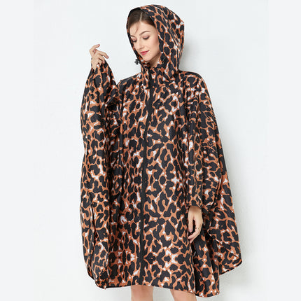 Chubasquero impermeable para mujer con estampado de leopardo