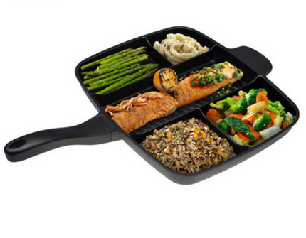 Five-in-one multi-separated flat bottom frying pan - Wnkrs