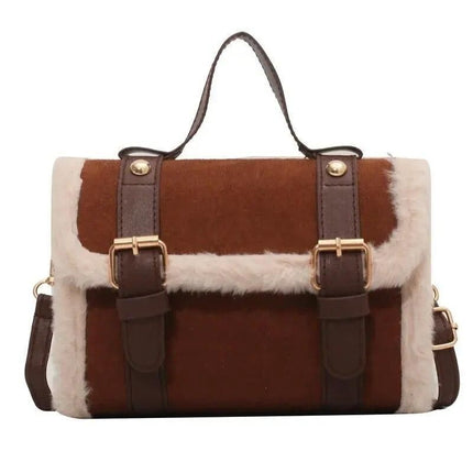 Chic Winter Plush Crossbody Bag - Wnkrs