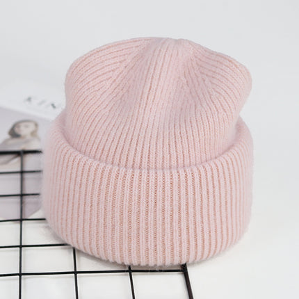 Gorro de punto de piel de conejo auténtica unisex de 9 colores: cálido y elegante para hombres y mujeres