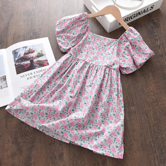 Girls Summer Floral Printed Dress