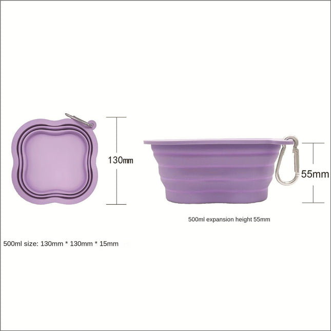 Portable 500ML Silicone Pet Bowl - Wnkrs