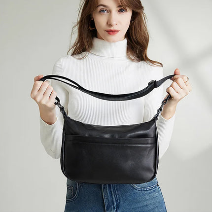 Sac à bandoulière multicouche pour femme 100 % cuir de vache