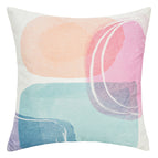 4pcs 18x18in / Peach, pink, and blue shapes