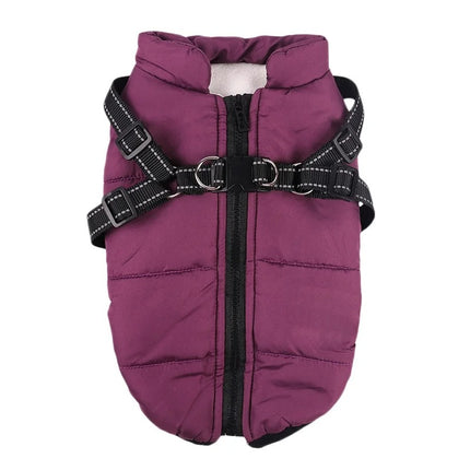 Vêtements pour chiens Manteau imperméable pour animaux de compagnie avec harnais