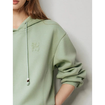 Mint Mambo Casual Hooded Drawstring Women's Pullover