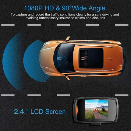 HD Car DVR with Wide-Angle Lens and Built-in Display - Wnkrs