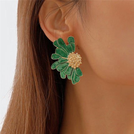 Boho Chic Colorful Flower Petal Stud Earrings