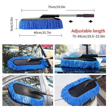 Balai de lavage de voiture réglable avec brosse en microfibre et kit anti-poussière