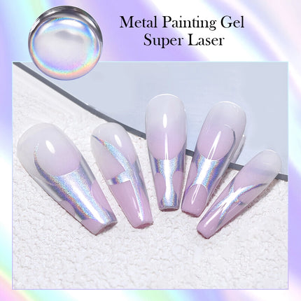 Pintura metálica superholográfica para uñas en gel