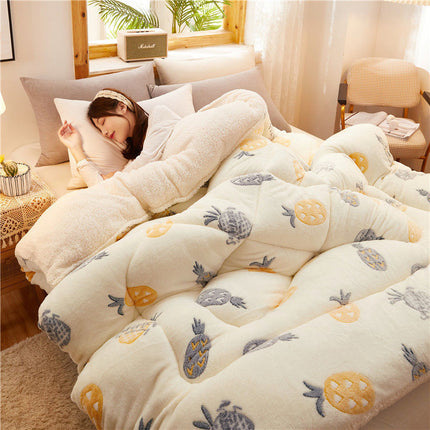 Winter Thick Quilt Dormitory Single Warm Lamb Velvet Double Quilt Core - Wnkrs