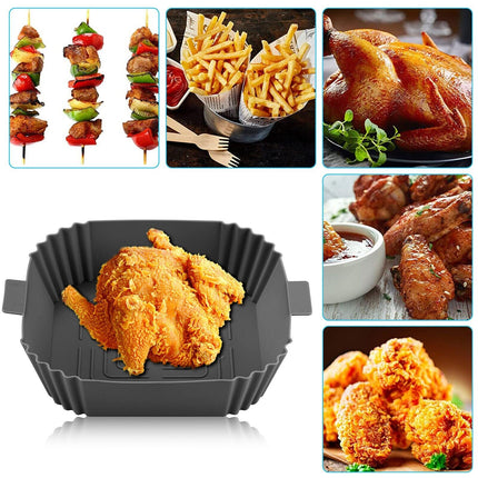 Silicone Air Fryer Tray Basket Liners Non-Stick Safe Oven Baking Tray Pot - Wnkrs