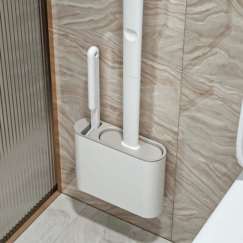Wall-Mounted Silicone Toilet Brush & Holder