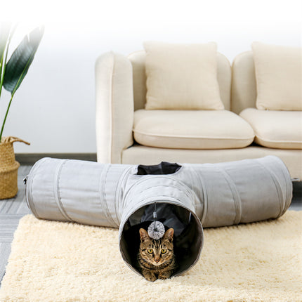 Lit tunnel pliable interactif pour chat