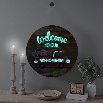 Luminous Decoration Welcome House Iron Sheet Magnet - Wnkrs