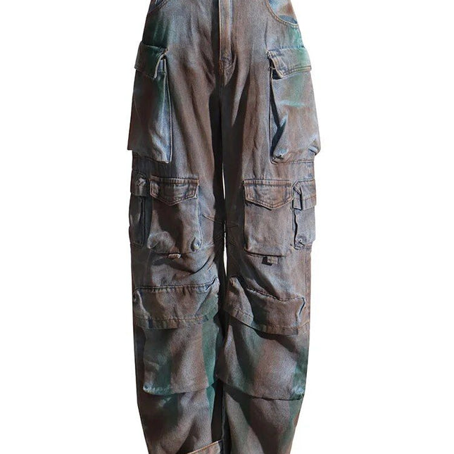 High Waist Camouflage Casual Jeans