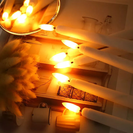 Realistic Flickering Flameless Taper Candles with Timer & Remote Control - Wnkrs