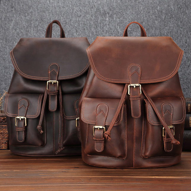 Bolso de viaje de ocio de gran capacidad de cuero para hombre