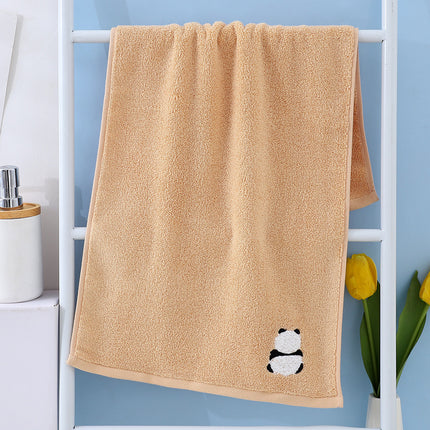 Serviette de toilette en coton brodée Panda - Serviette de bain absorbante et douce