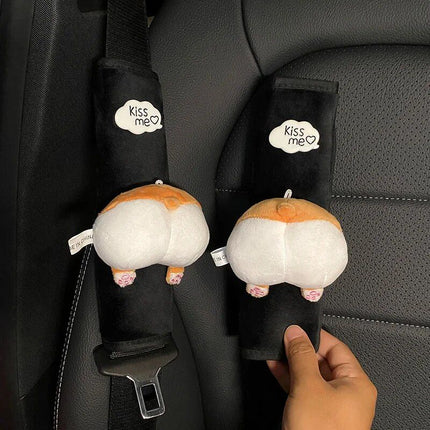 Cartoon Lamb Plush Car Seat Belt Covers - Wnkrs