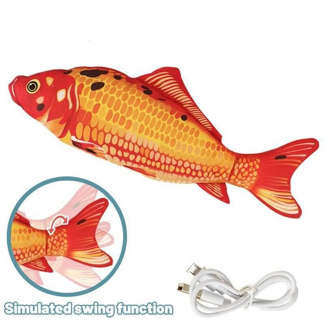 Interactive 3D Plush Fish Toy for Cats - Wnkrs