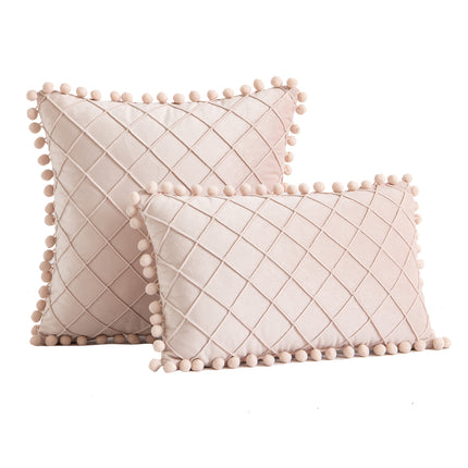 Housses de coussin en velours doux à carreaux