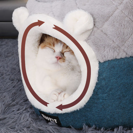 Lit et maison en peluche convertible et confortable pour chats et petits chiens