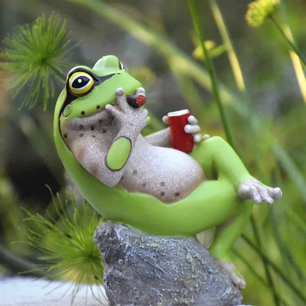 Décorations de jardin créatives en forme de grenouille