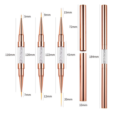 Pinceau à double tête pour nail art