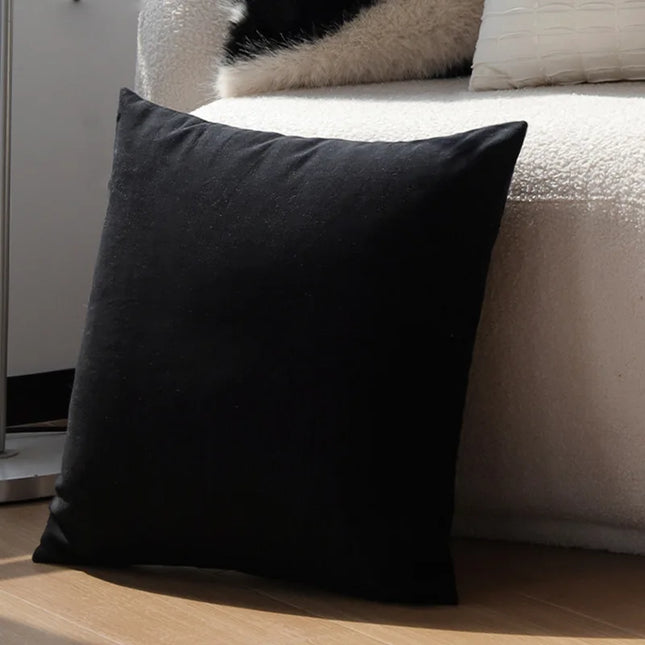 Housse de coussin minimaliste italienne noire et blanche – Taie d'oreiller de luxe douce