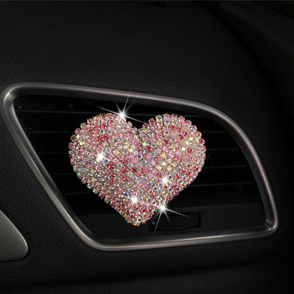 Luxurious Heart-Shaped Diamond Car Perfume Clip - Wnkrs