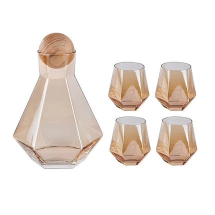 Ensemble de carafe en verre élégant avec couvercle en bois – Parfait pour toutes les occasions